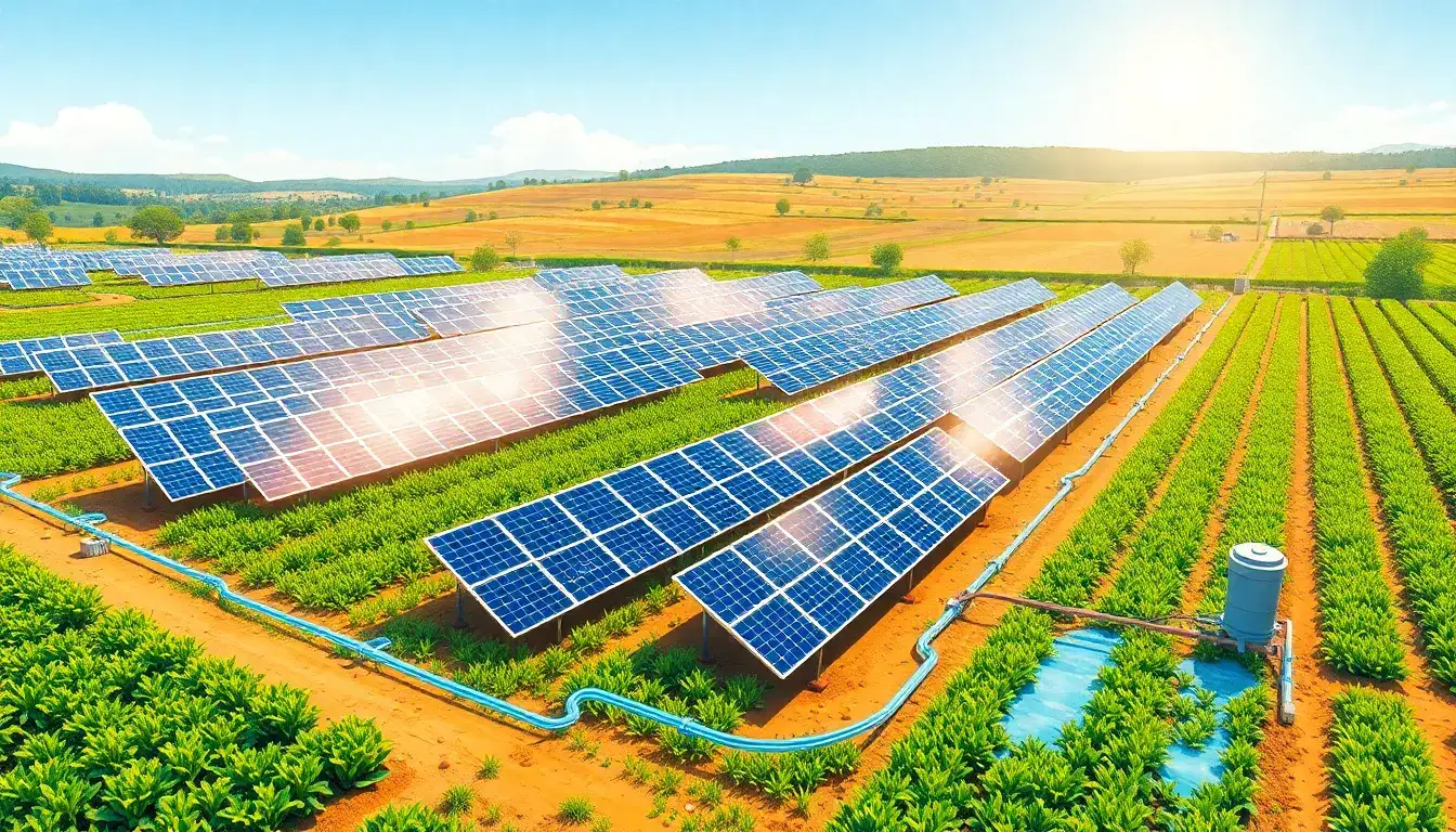 How do solar farms impact water usage and conservation