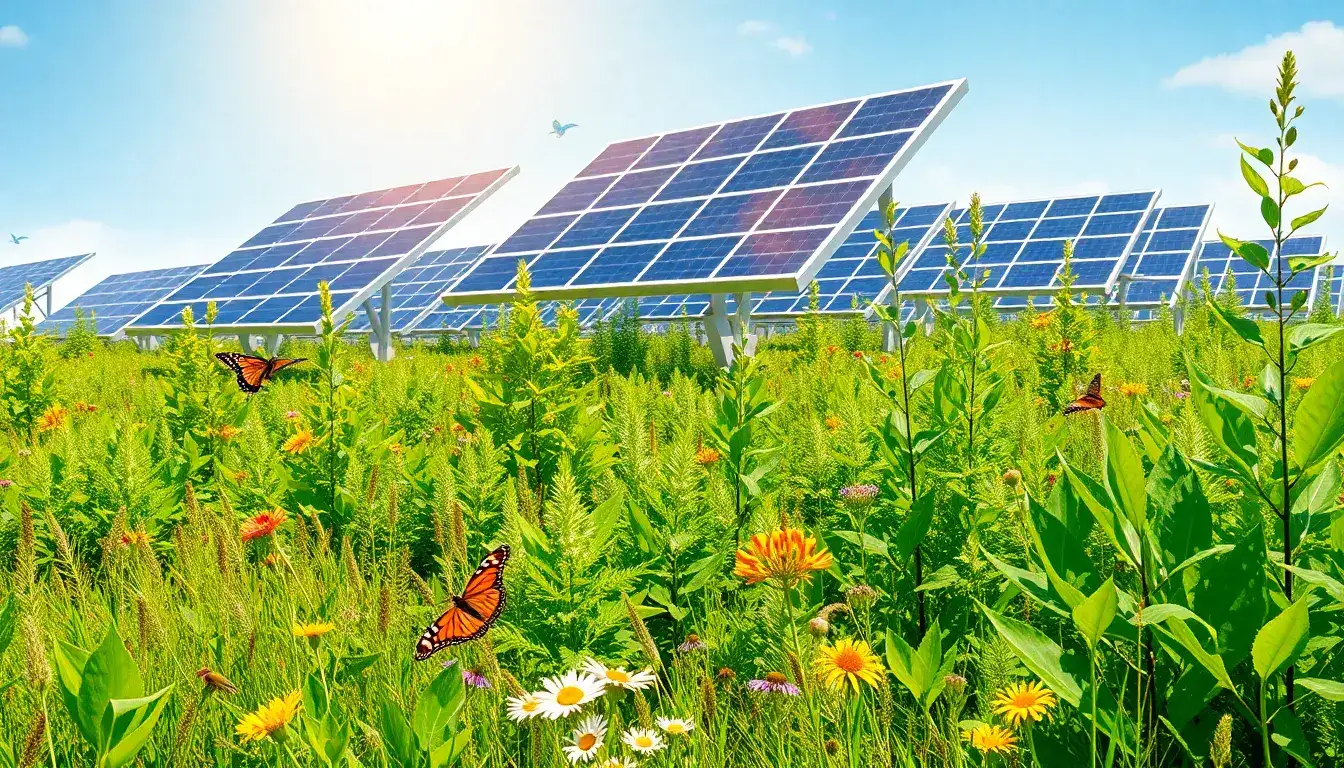 Can solar panels coexist with native vegetation to enhance biodiversity
