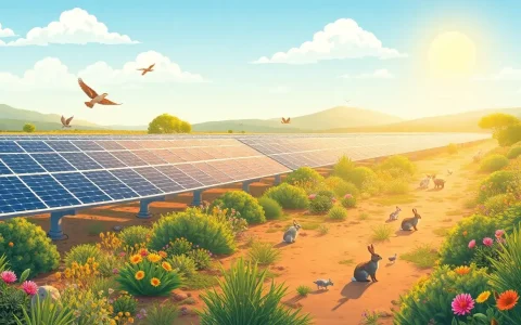 What are some innovative approaches used in solar farms to protect wildlife
