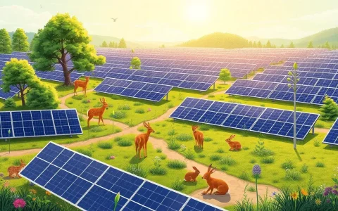 How do solar farms ensure habitat connectivity for wildlife