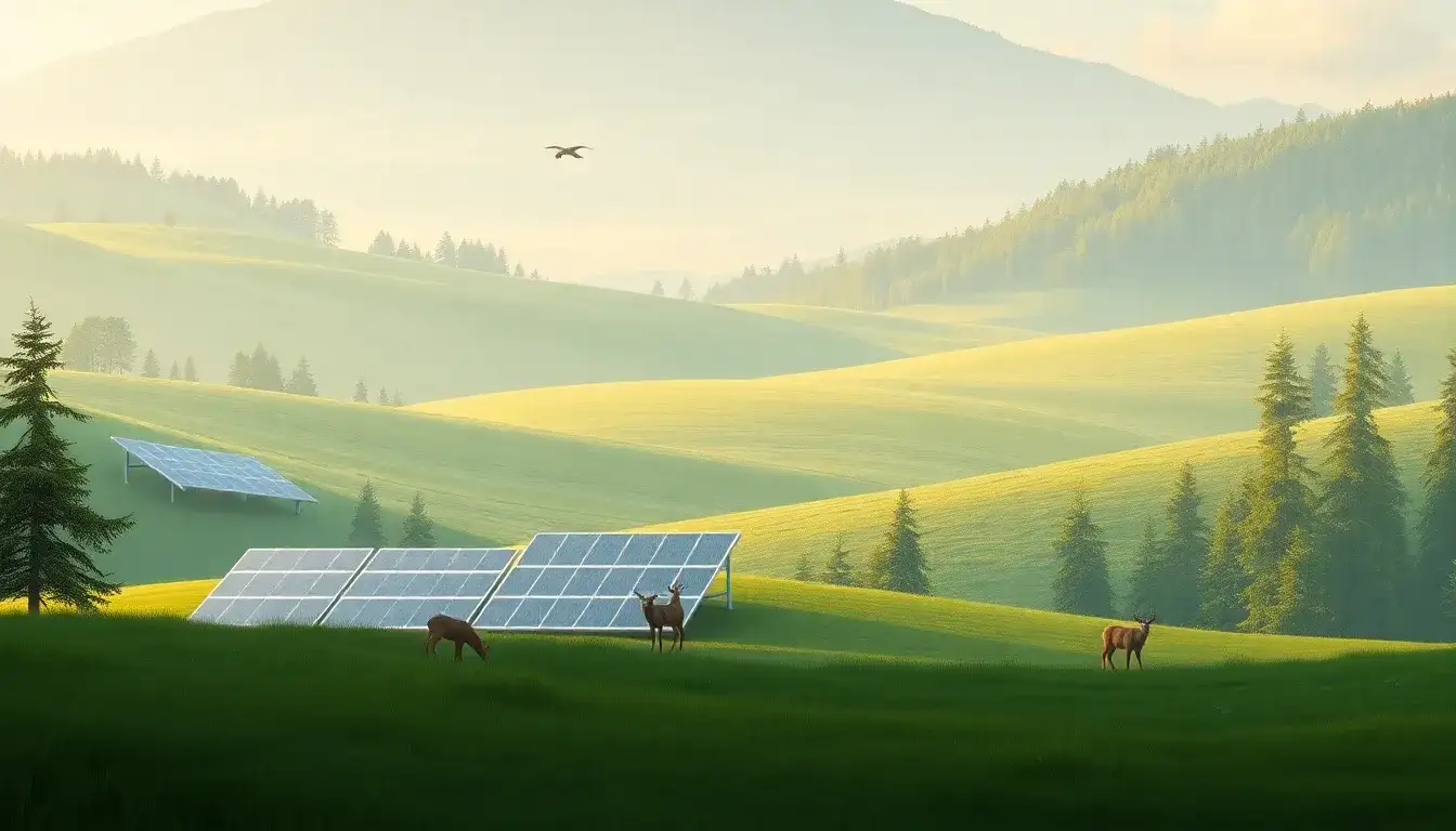 How do solar panels be oriented to minimize visual disturbance to wildlife