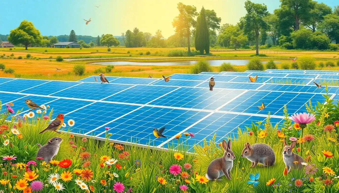 How do solar farms contribute to biodiversity in their areas