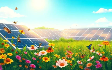 How do solar farms specifically benefit pollinators