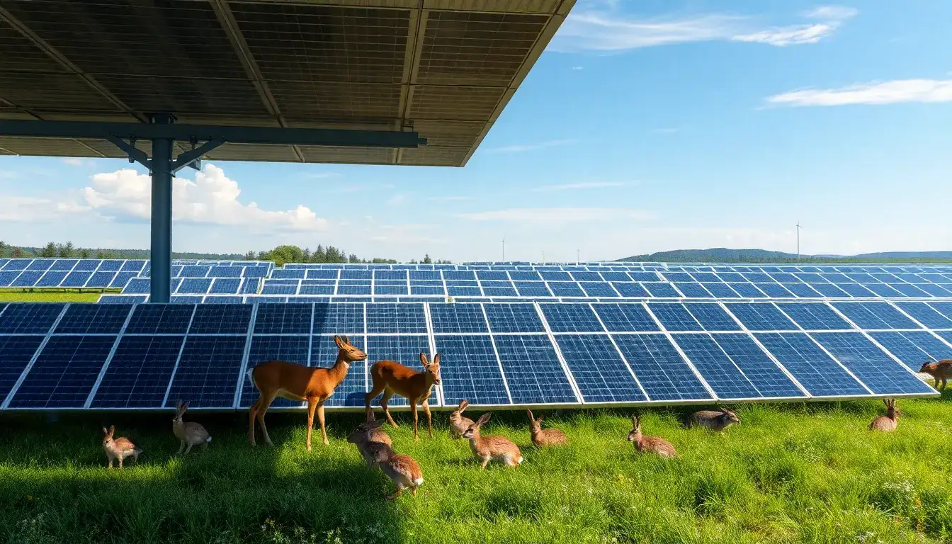 Can you provide examples of successful wildlife conservation efforts in solar projects