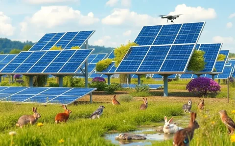 What are some innovative methods used in solar projects to conserve wildlife