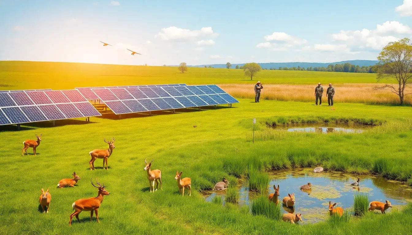 Can you provide more examples of successful wildlife conservation in solar projects