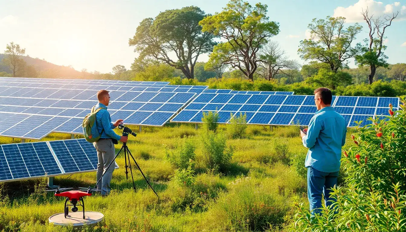 What role do biologists play in the conservation efforts of solar projects
