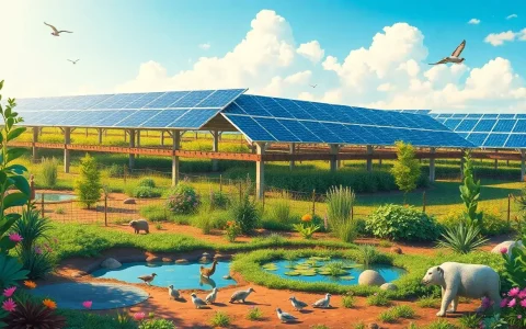 What measures are taken to minimize the impact of solar farms on endangered species