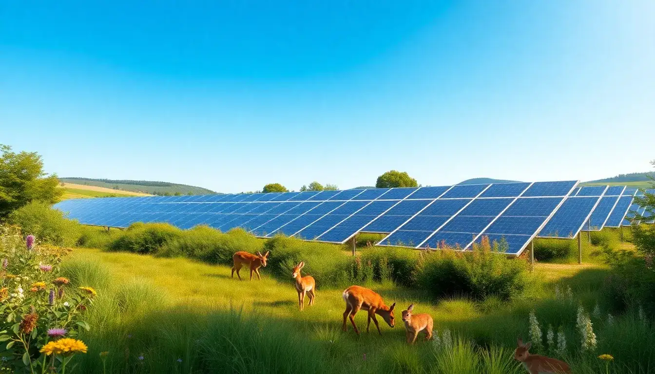 How do wildlife-friendly solar energy projects ensure minimal habitat disruption