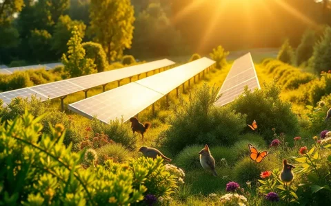 What role do vegetation buffers play in protecting wildlife around solar farms