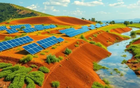 How do solar farms contribute to soil and water conservation