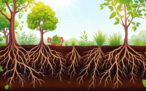What role do the root systems of plants play in noise reduction