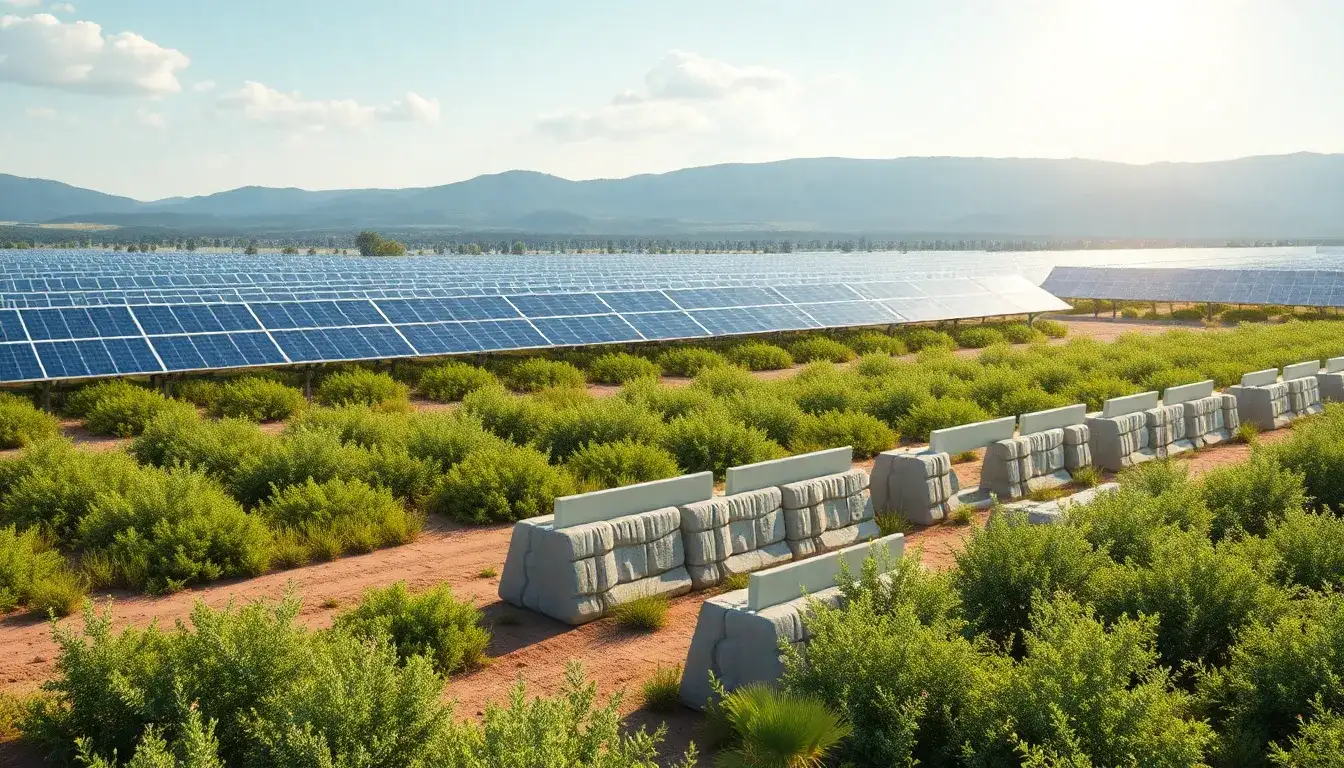 What are the most effective noise-reducing materials for solar facilities