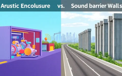 How do acoustic enclosures compare to sound barrier walls in terms of noise reduction
