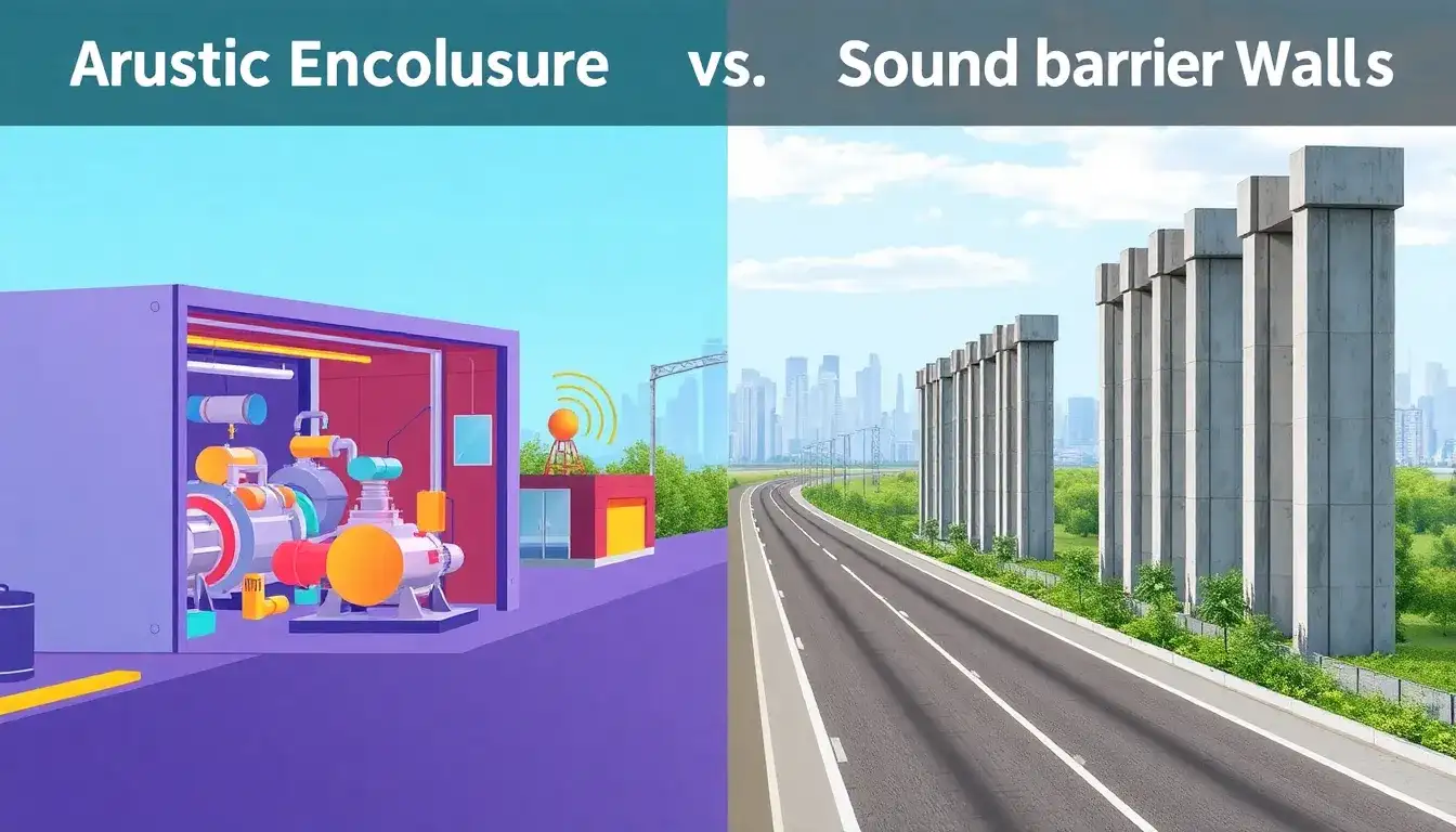 How do acoustic enclosures compare to sound barrier walls in terms of noise reduction