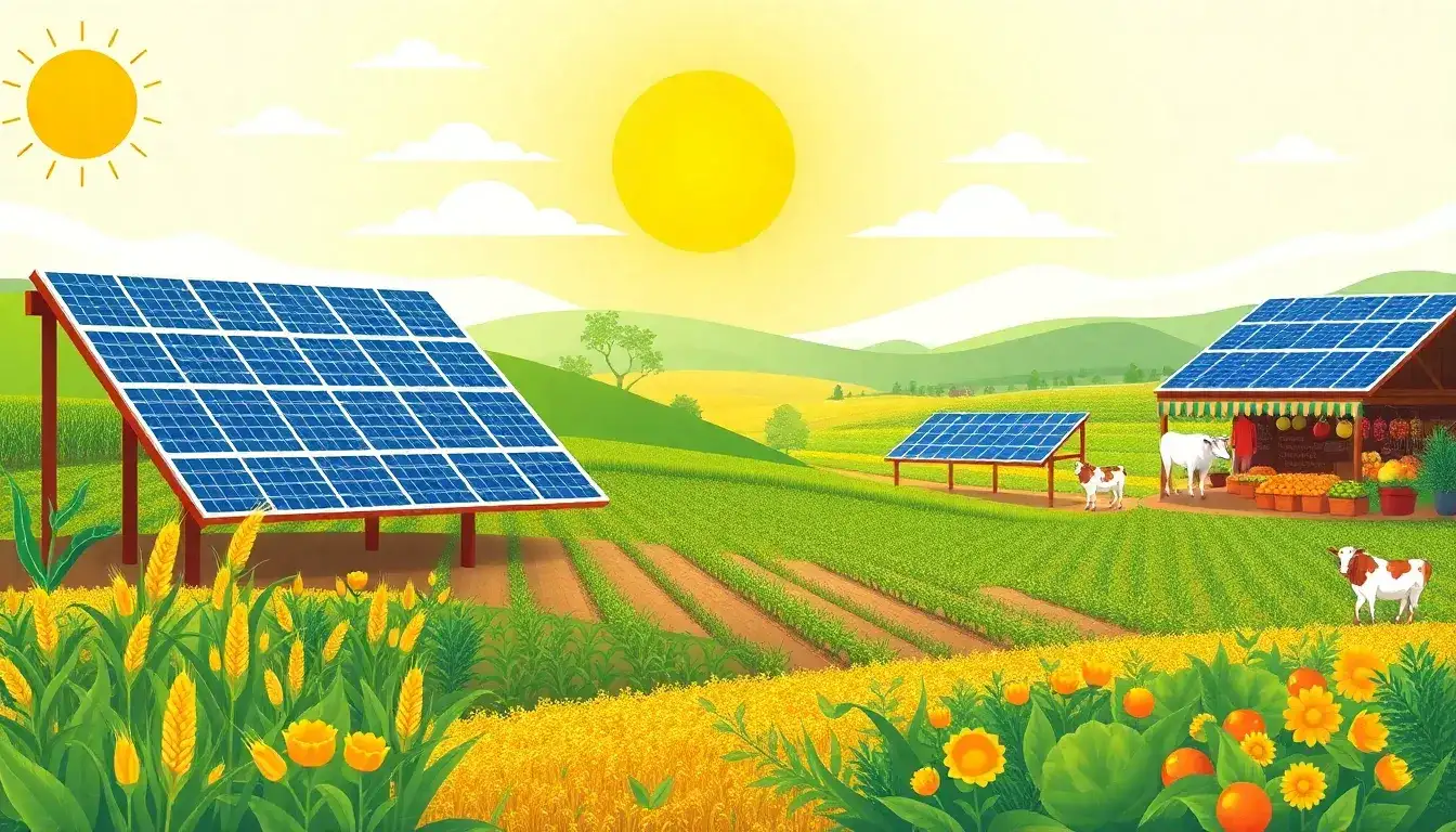 What are the economic benefits of integrating solar energy into agriculture