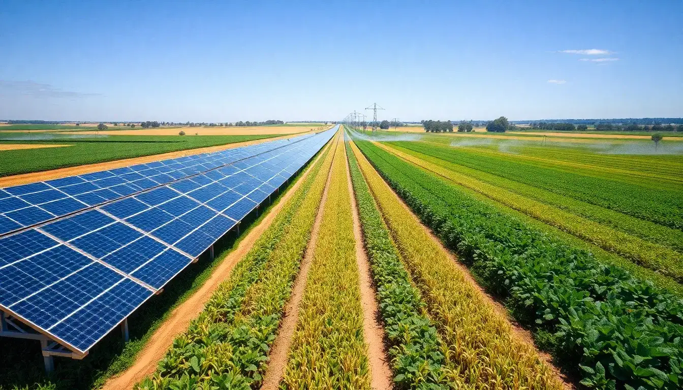 How do solar-powered irrigation systems impact crop yields