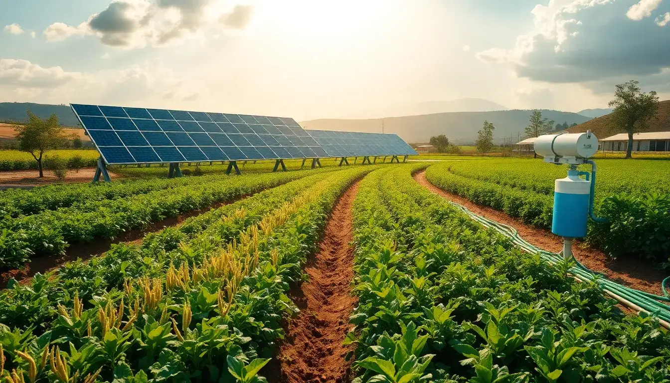 How do solar-powered irrigation systems affect water conservation efforts