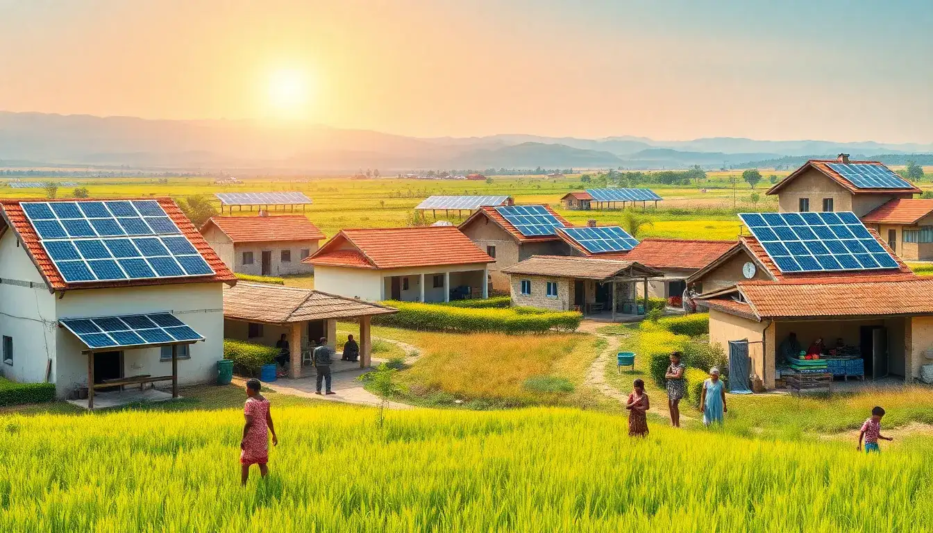 Are there any successful case studies of rural communities benefiting from solar energy projects