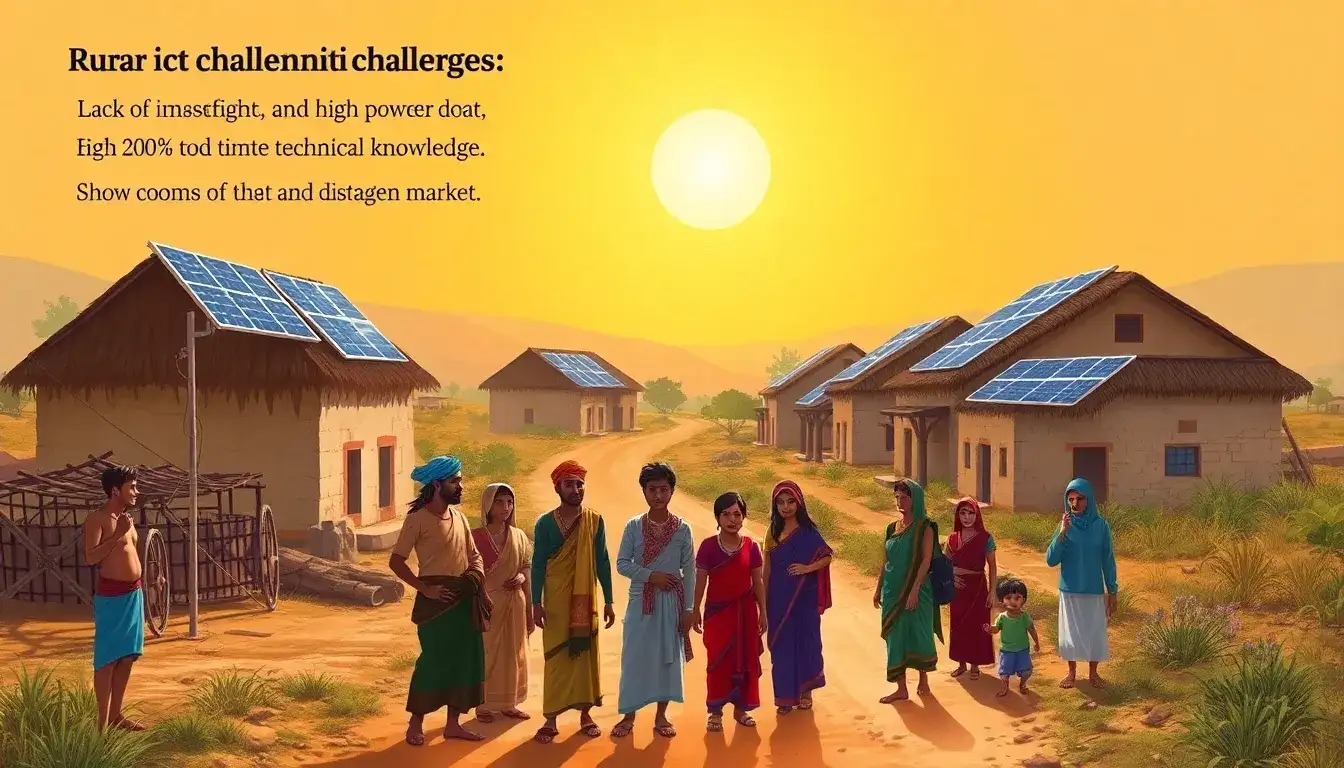 What were the main challenges faced by rural communities in India when adopting solar power