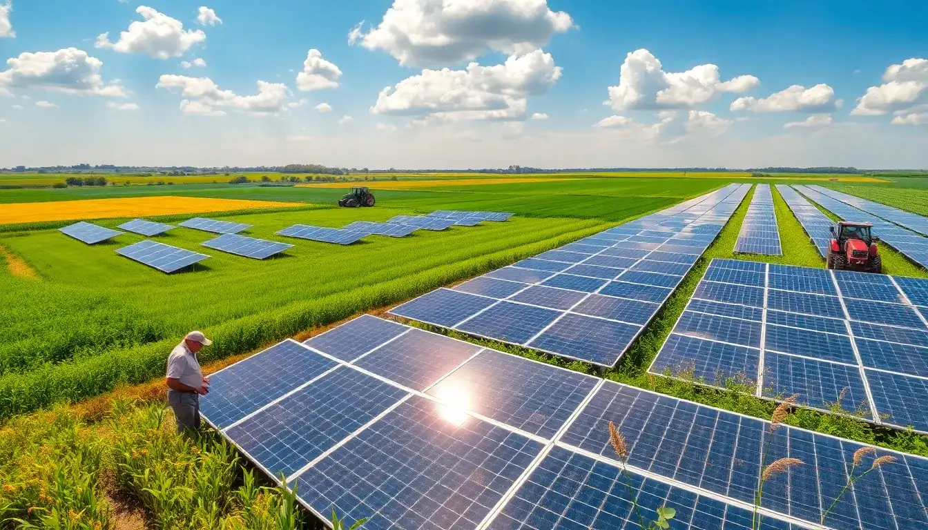 How do solar farms affect local agriculture in rural areas