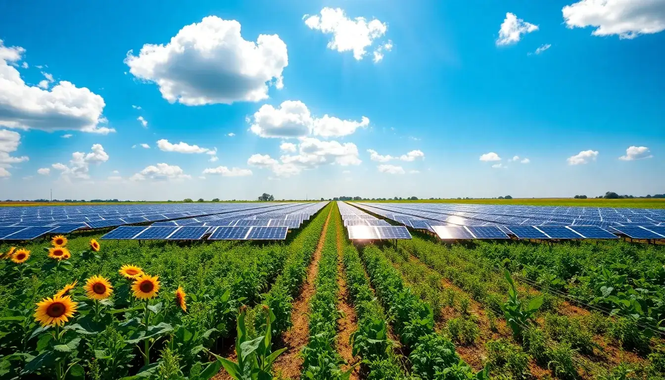 How do solar farms influence agricultural land values