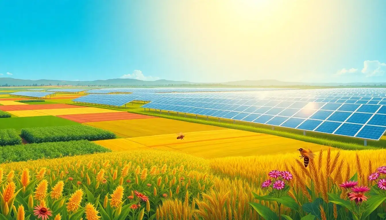 Are there any regions where solar farms have a higher impact on agricultural land