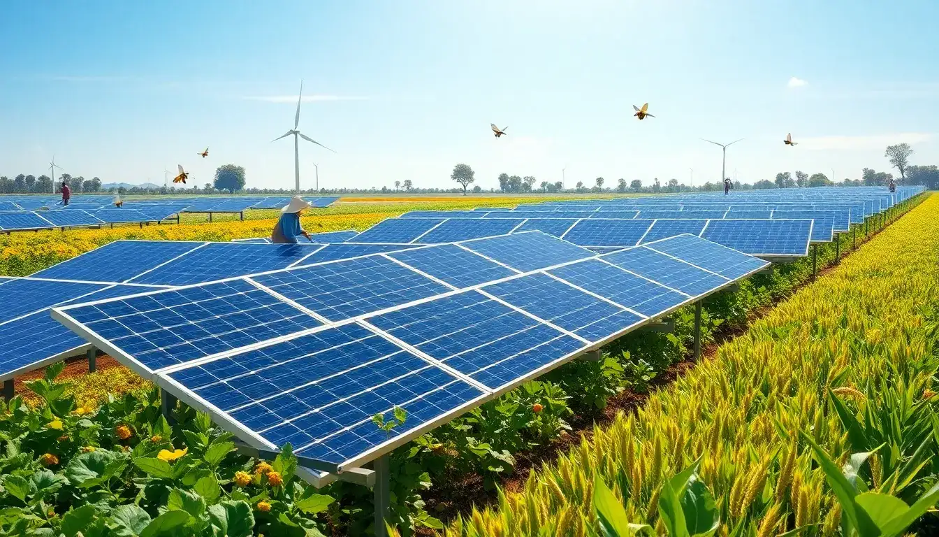 How can agrivoltaics benefit both solar energy production and agricultural activities