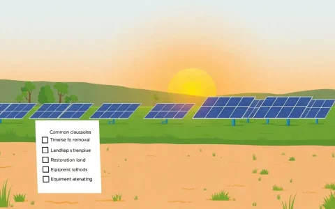 What are the common clauses in solar land lease agreements regarding decommissioning