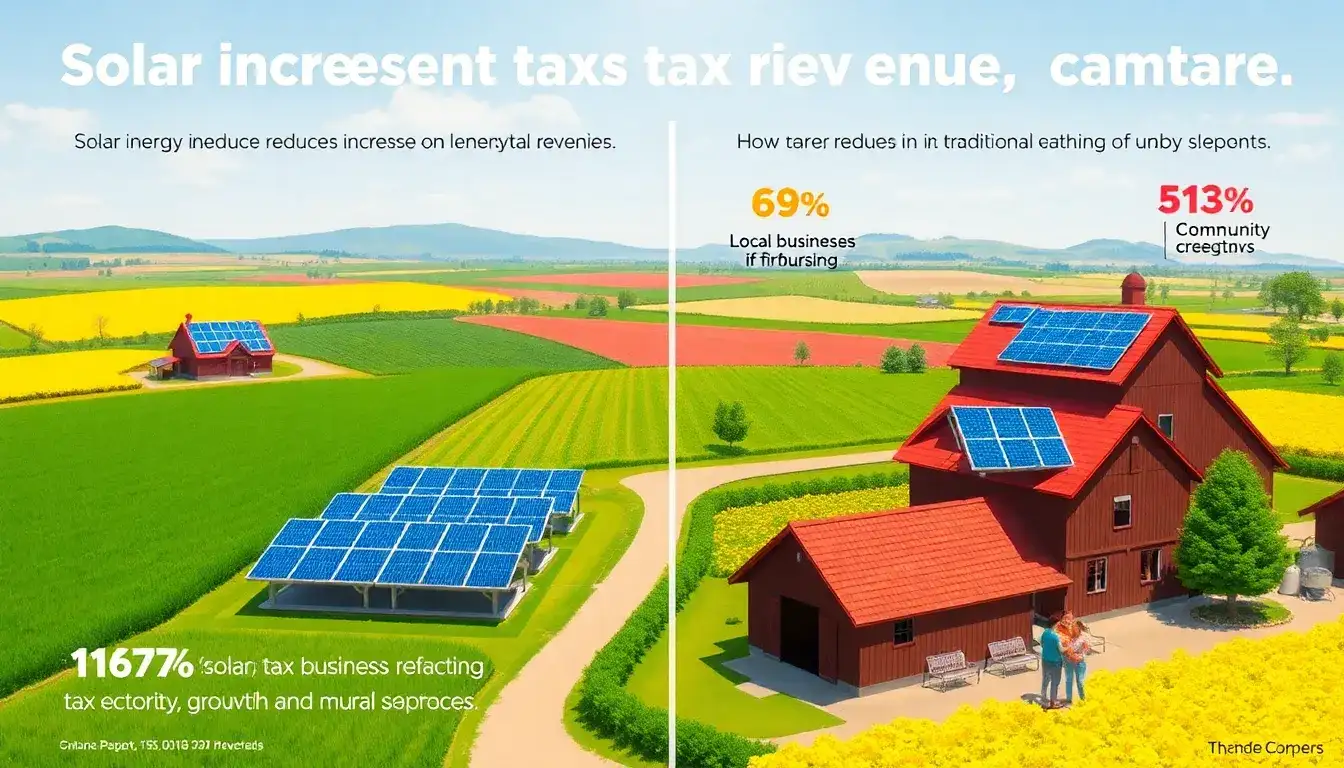How does solar energy impact local tax revenues in rural areas