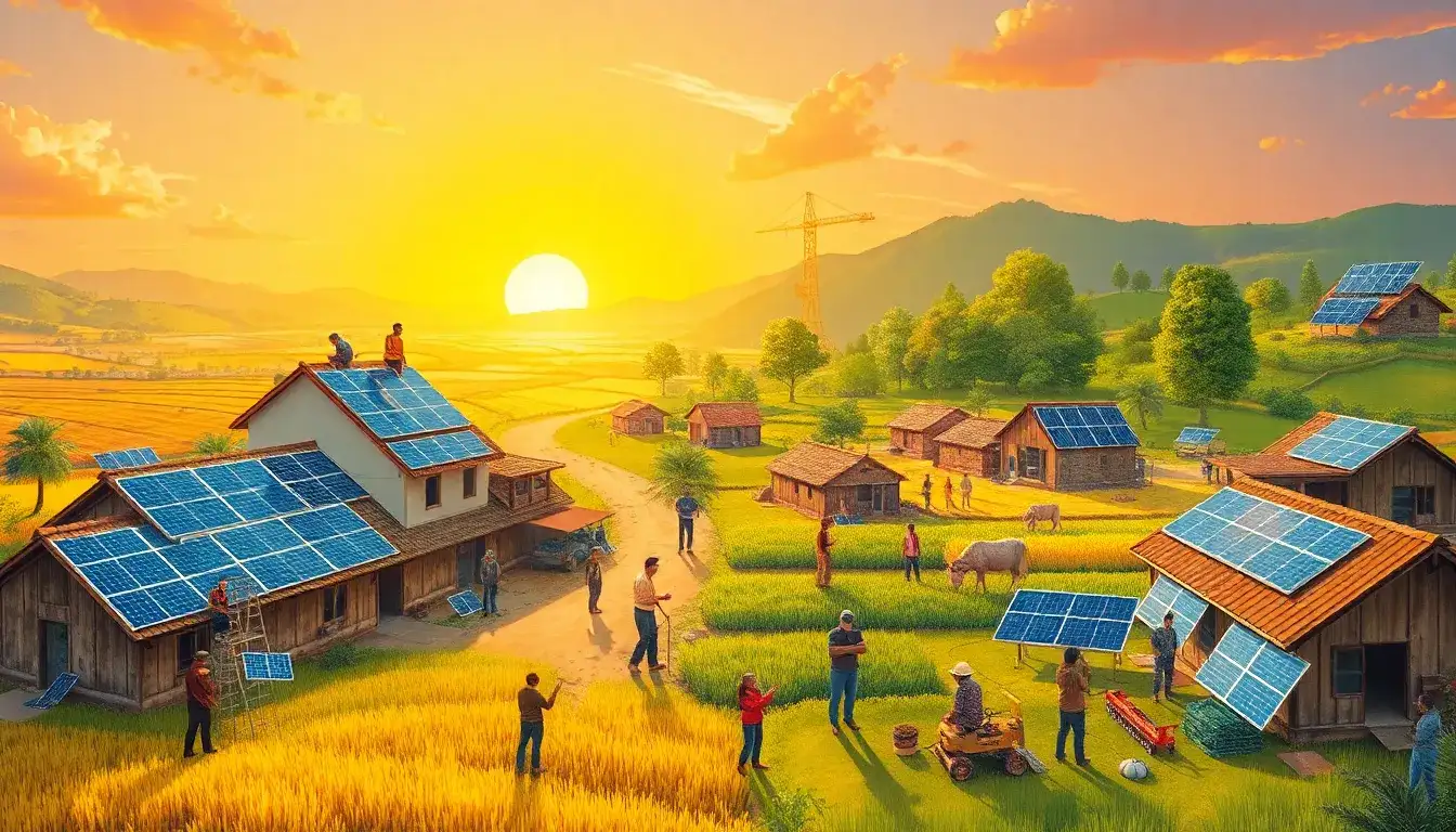How does solar energy contribute to job creation in rural areas