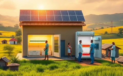 How does solar energy improve vaccine storage in rural areas