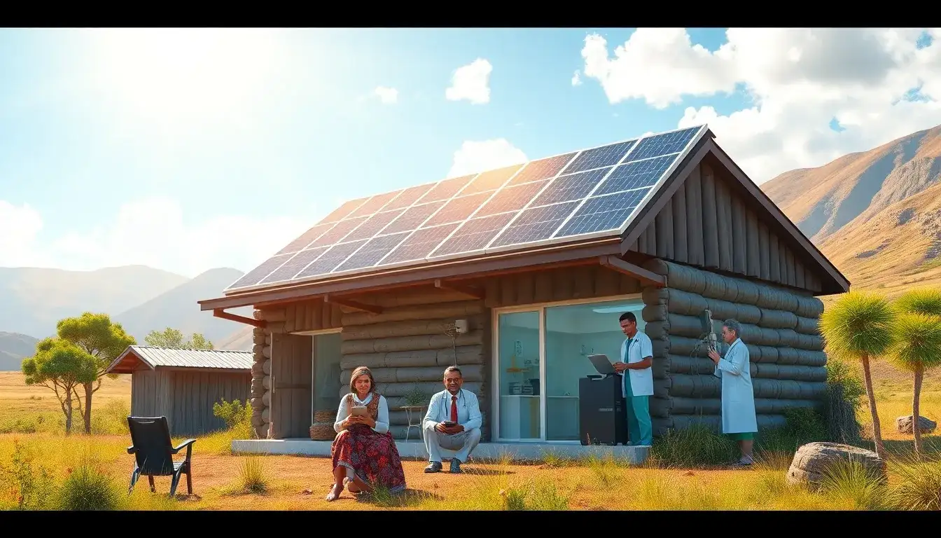 How does solar power enhance telemedicine services in remote communities