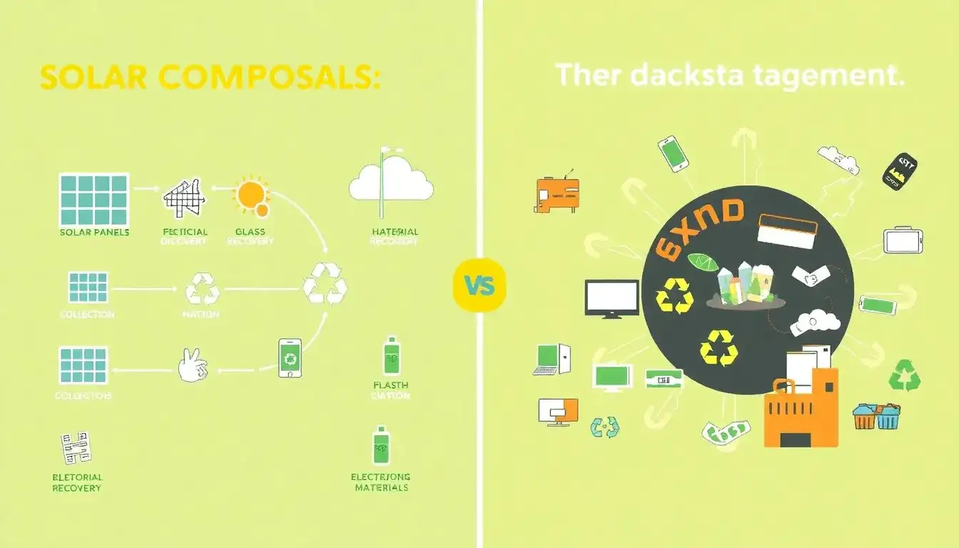 How does the disposal of solar panels compare to other types of electronic waste