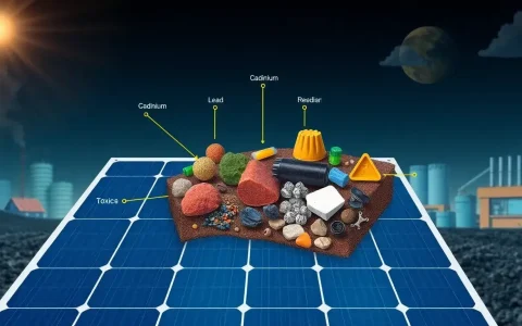 What toxic materials are commonly found in solar panels