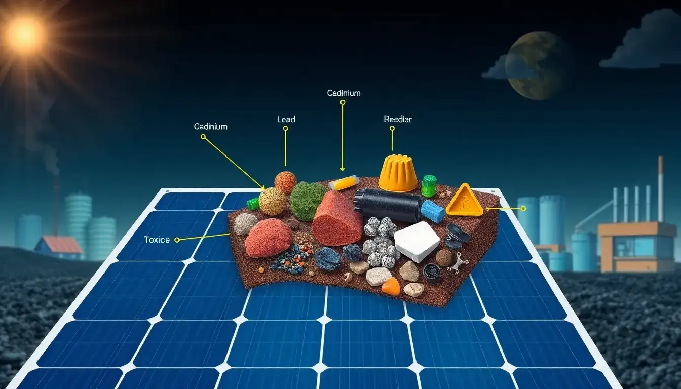 What toxic materials are commonly found in solar panels