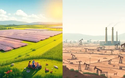 How does the land use for solar farms compare to that for fossil fuel-based power plants