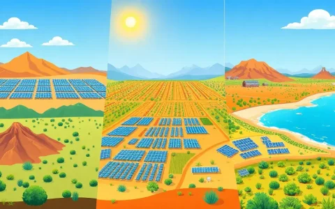 How does the land use for solar farms vary by region
