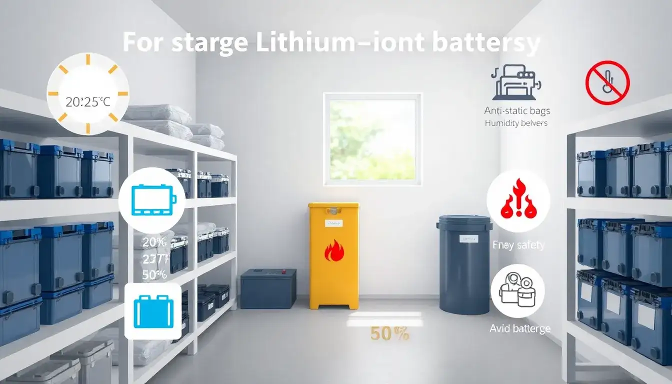 What are the best practices for storing lithium-ion batteries
