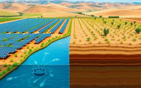 How do solar farms affect water resources and soil health