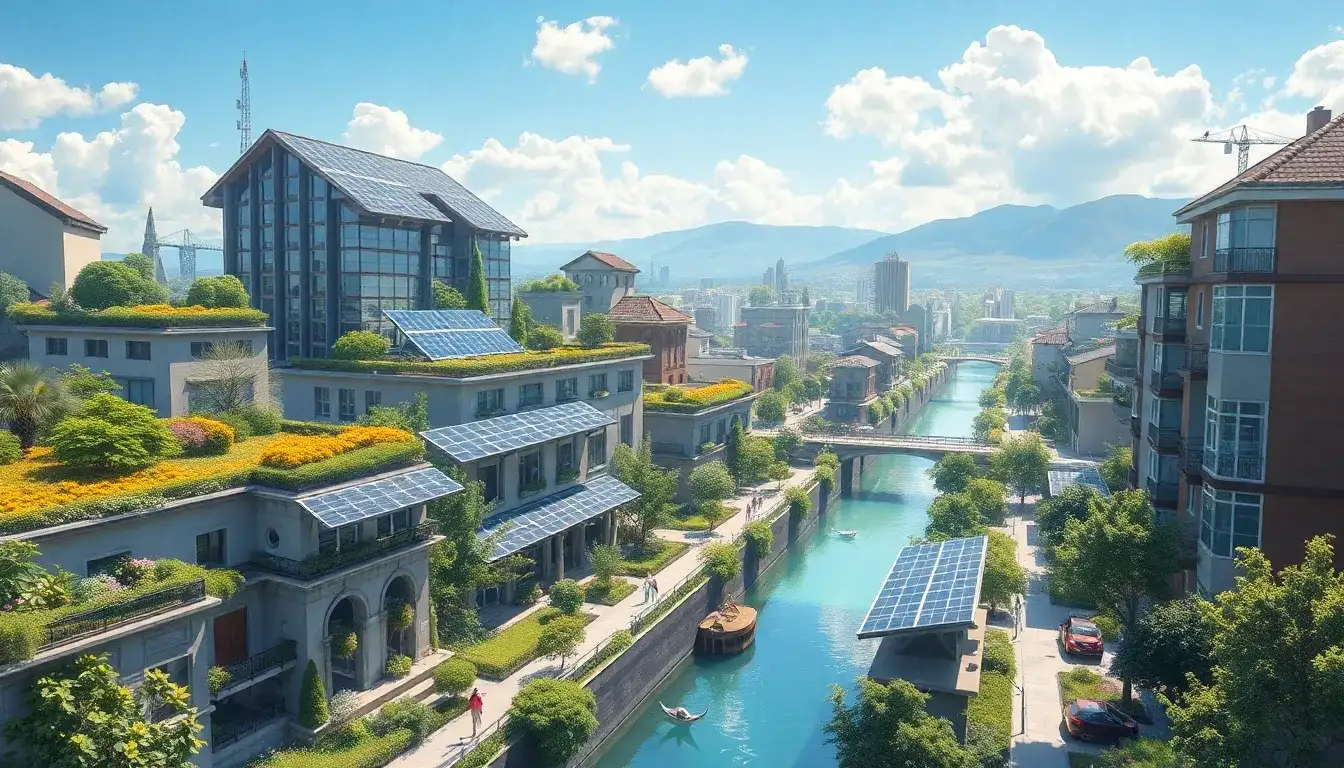 Are there any technologies that reduce the land use needed for solar farms