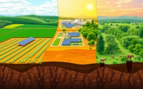 What are the environmental impacts of different solar farm land uses