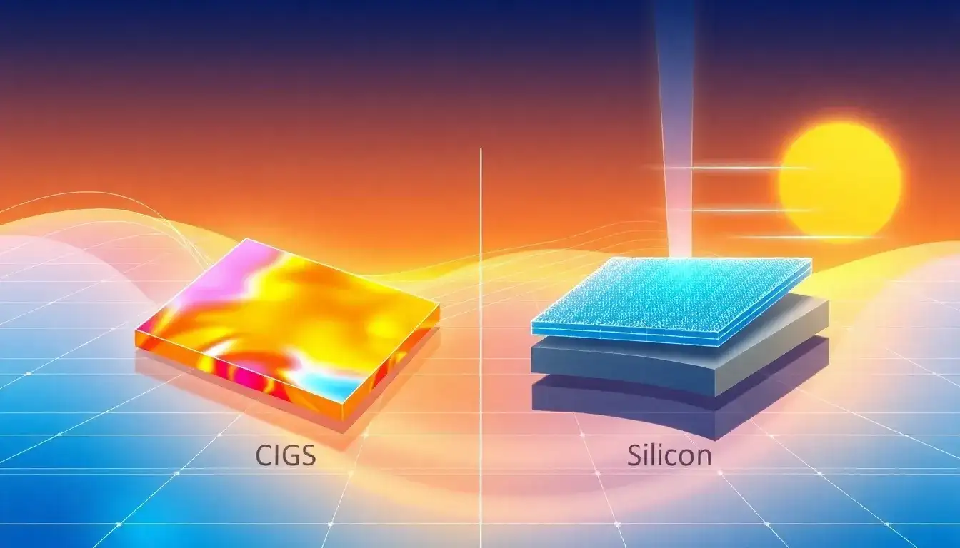 How do copper indium gallium selenides compare to silicon in terms of efficiency