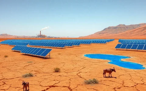 How does the water usage in solar panel production affect arid regions