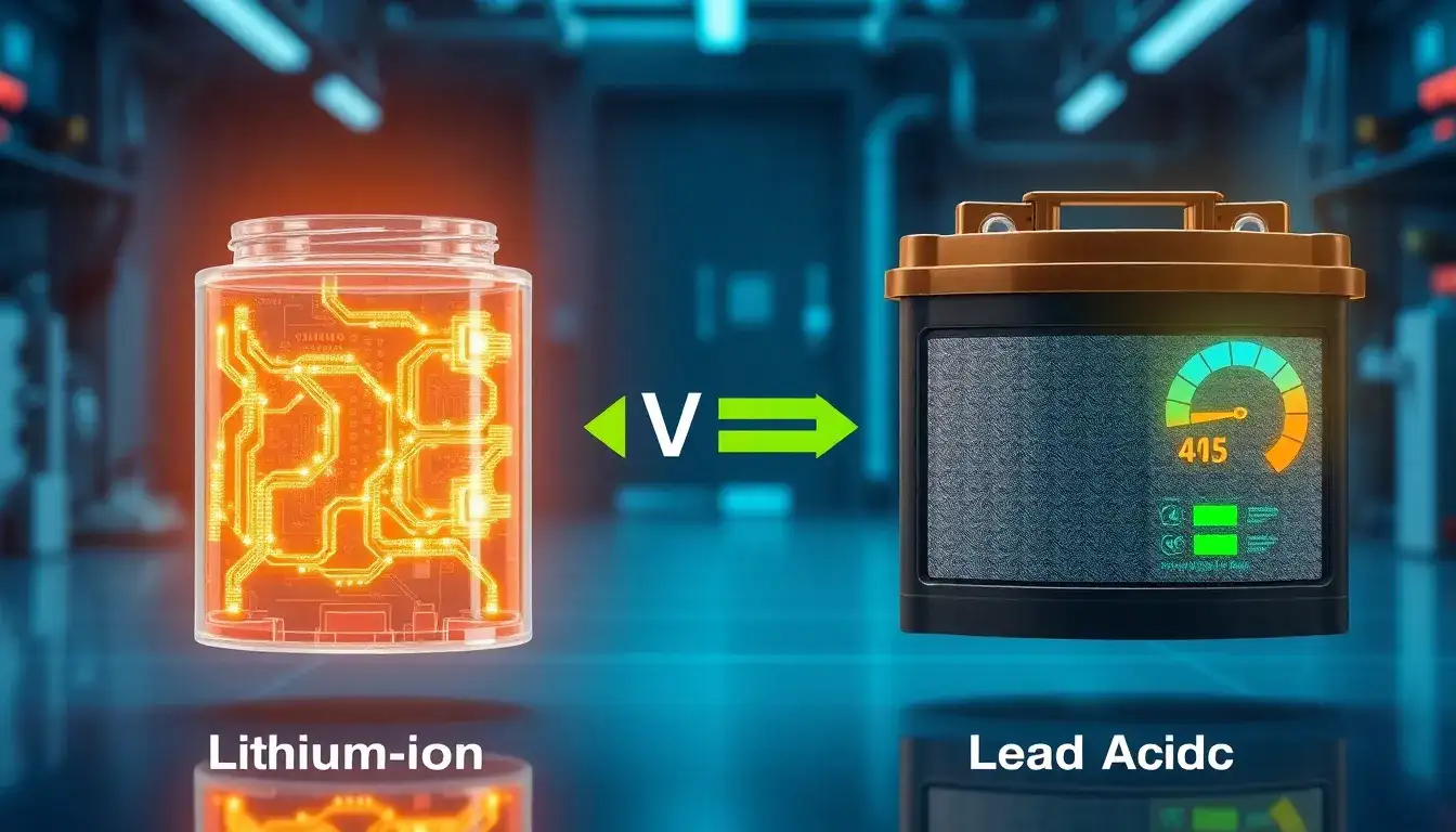How do lithium-ion batteries compare to lead-acid batteries in terms of energy efficiency
