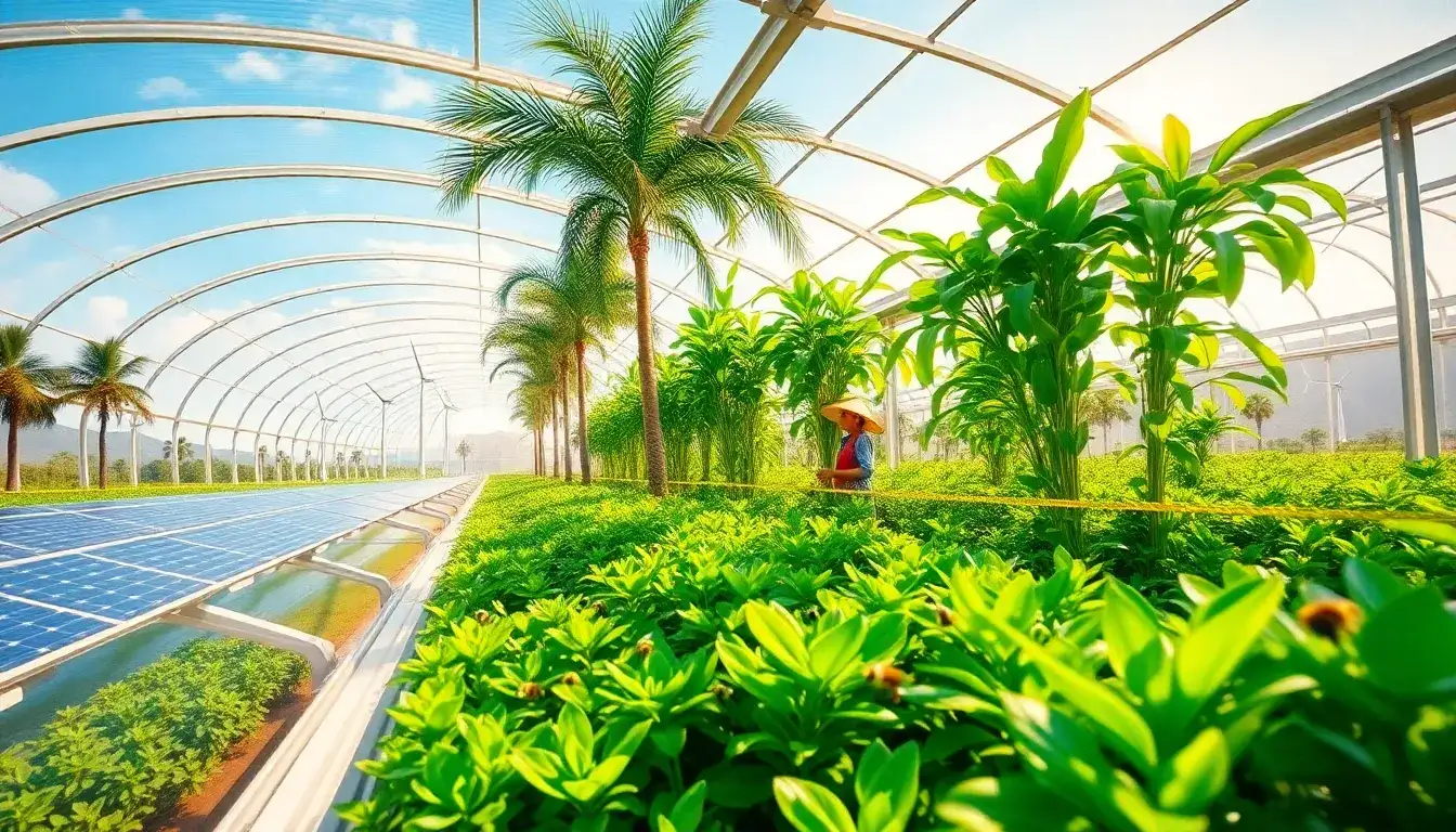 How do photovoltaic greenhouses in Hainan contribute to sustainability