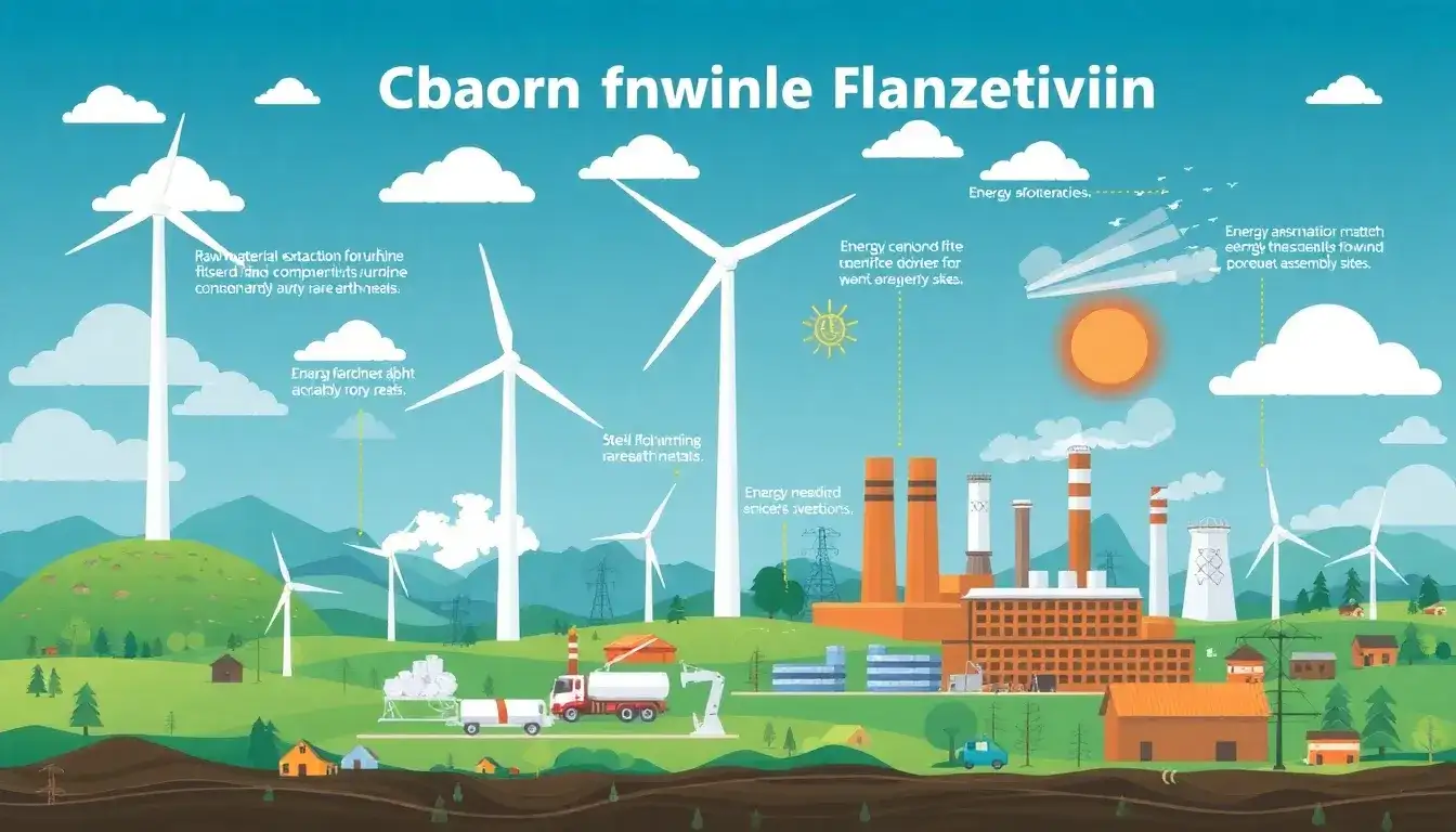 What are the main factors contributing to the carbon footprint of wind turbine manufacturing