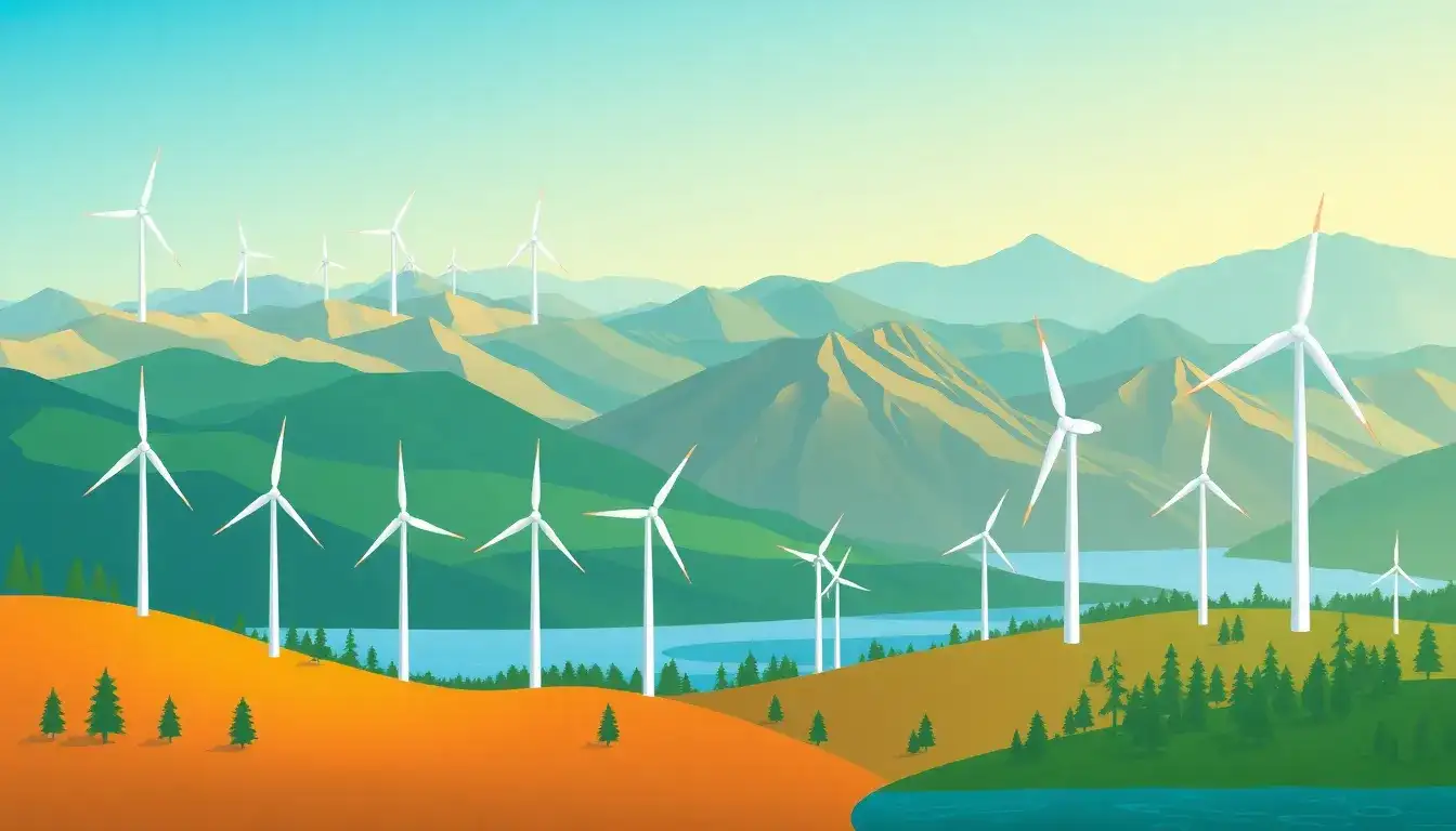 How does the carbon footprint of wind turbines vary by region