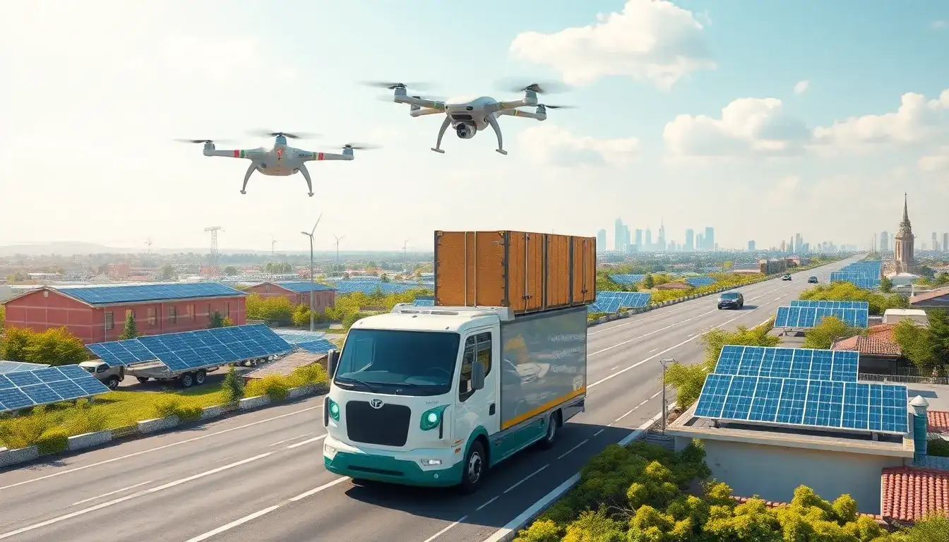 Are there any technologies being developed to make solar panel transportation more sustainable