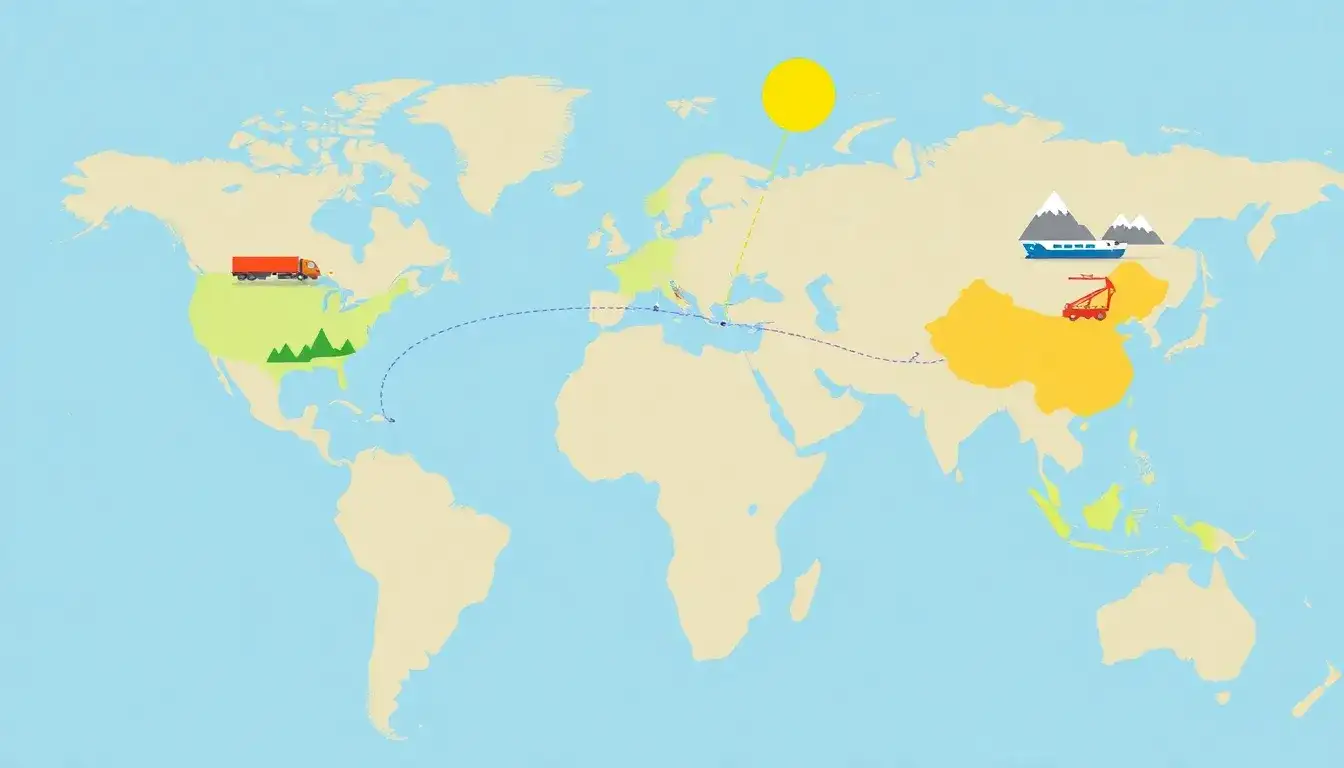How does the carbon footprint of solar panels vary by region due to different transportation methods
